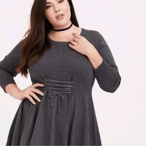 Torrid Charcoal Gray Knit Skater Dress Size Torrid 2
